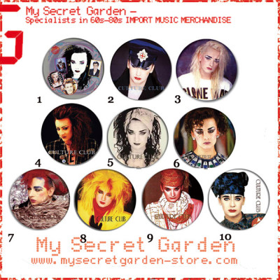 Culture Club - Boy George Portrait Pinback Button Badge Set 2 ( or Hair Ties / 4.4 cm Badge / Magnet / Keychain Set )